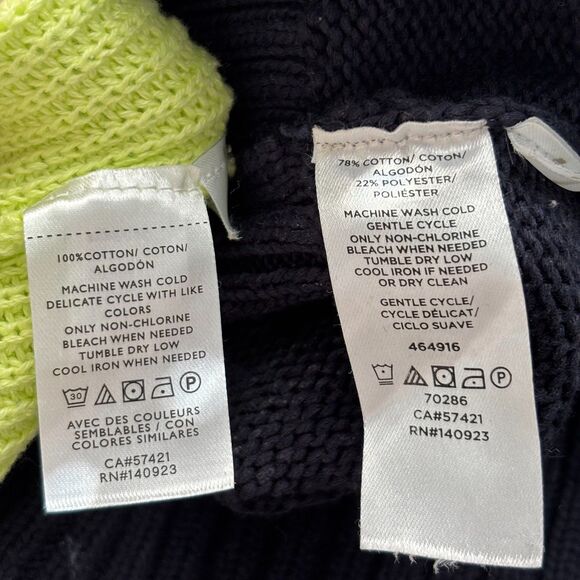 Loft Sweater LOT Pullover Henley Off Shoulder Navy Blue Yellow Size XL C130 - Picture 13 of 14